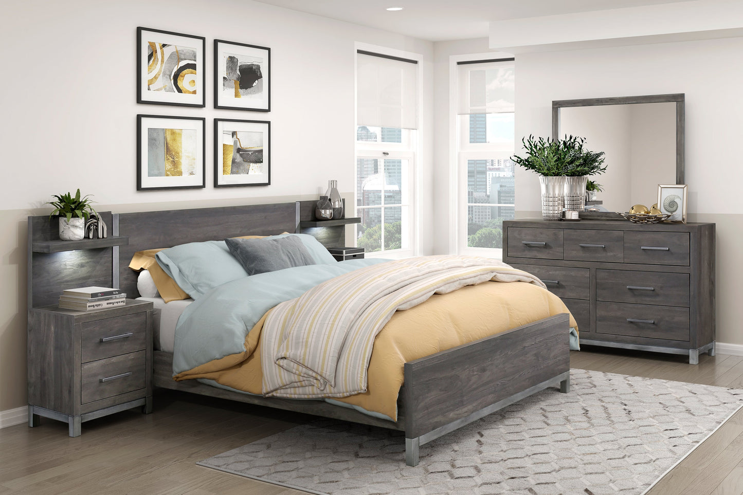 Collection de chambre à coucher Zephyr gris foncé