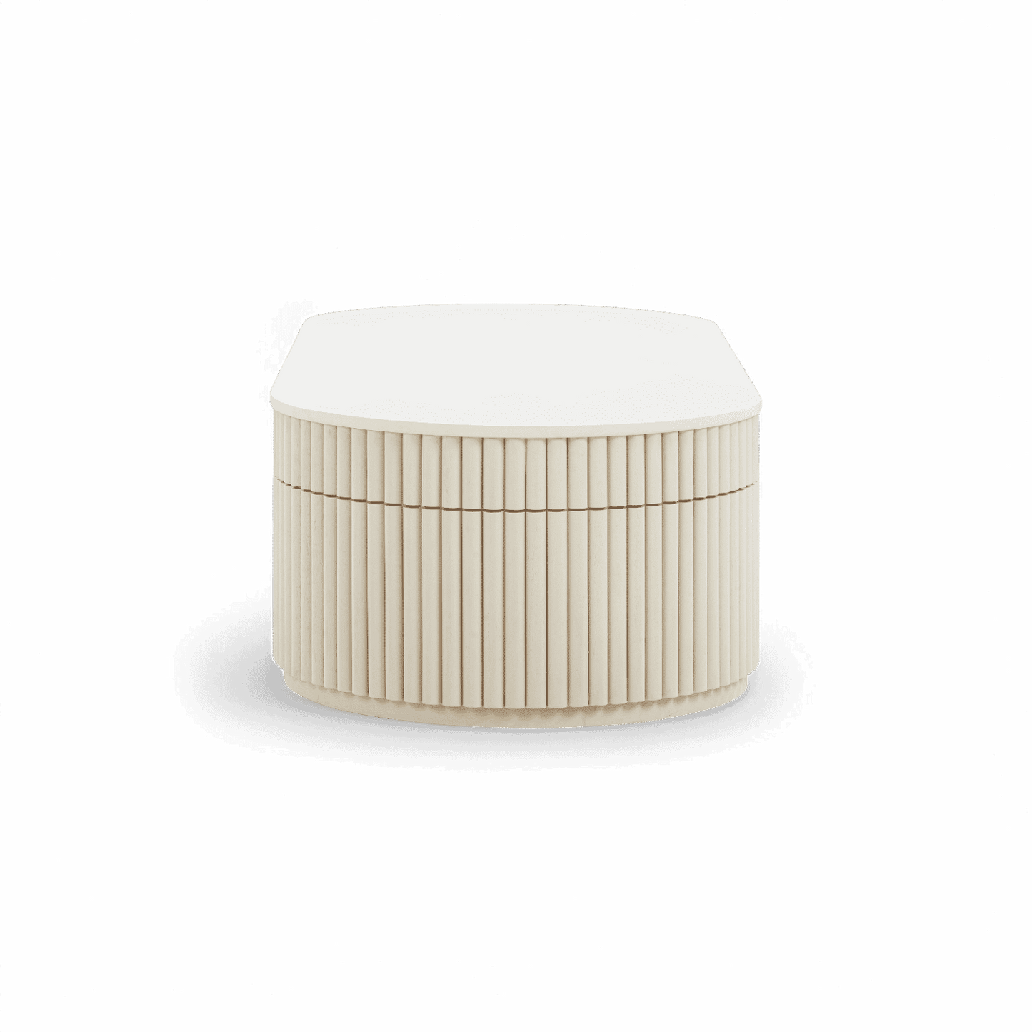 Table basse ovale Loom blanc cassé