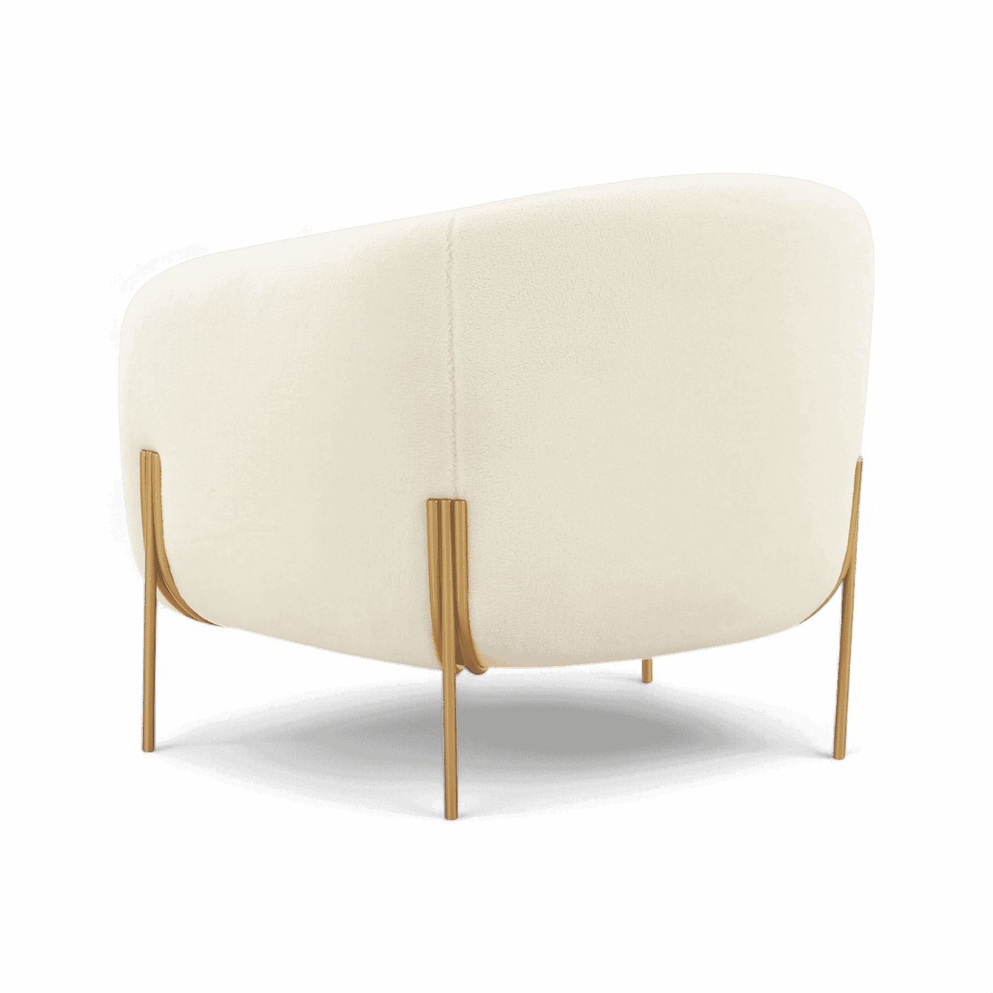 Fauteuil d'appoint Throne en peau lainée beige