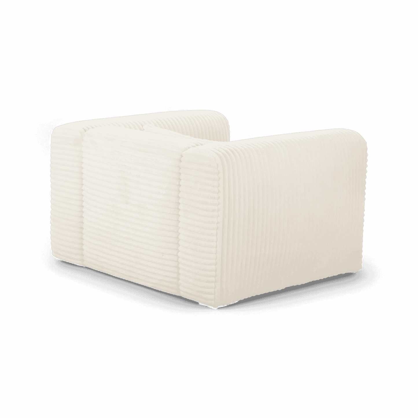 Fauteuil en velours côtelé beige Whisper