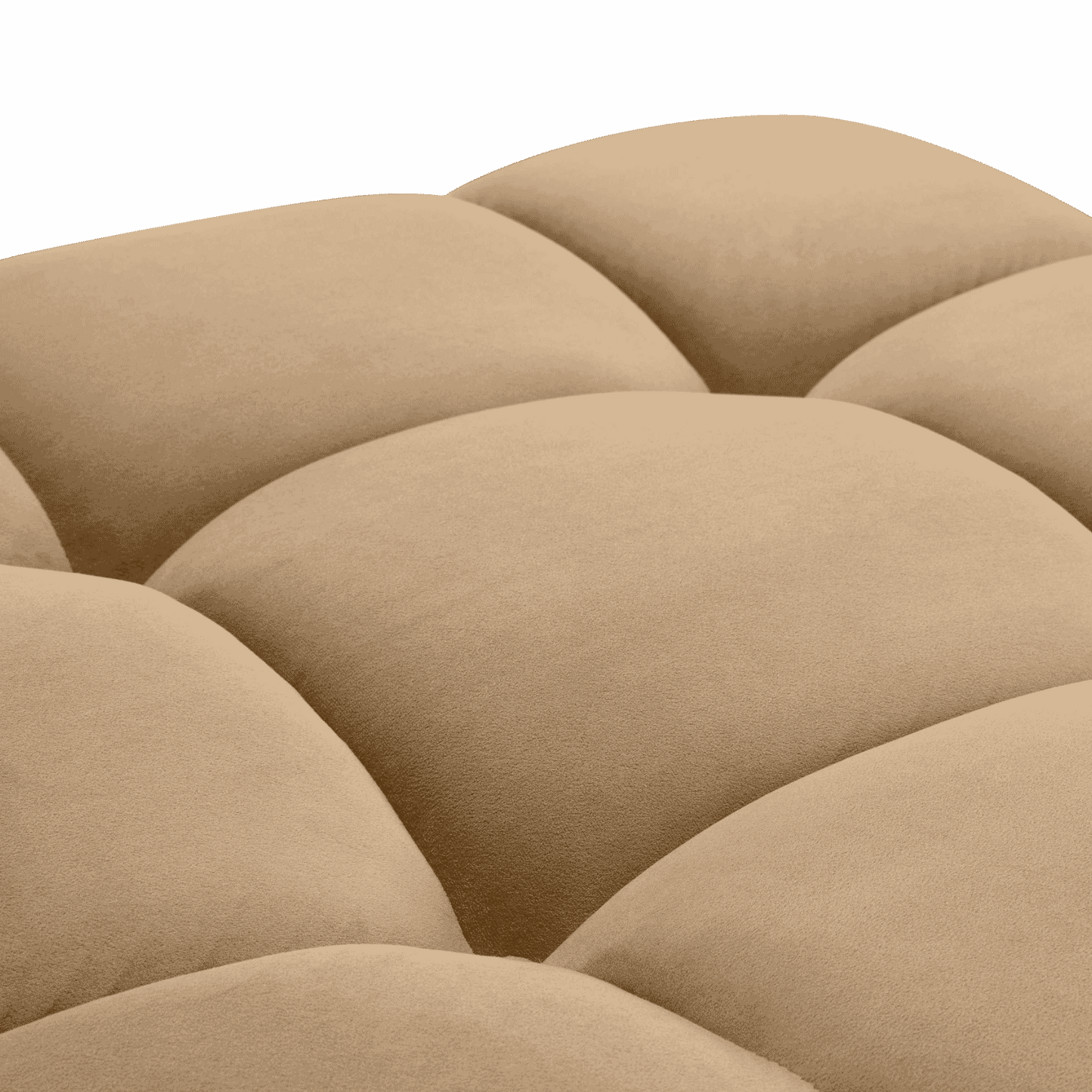 Pouf modulaire en velours camel Solace