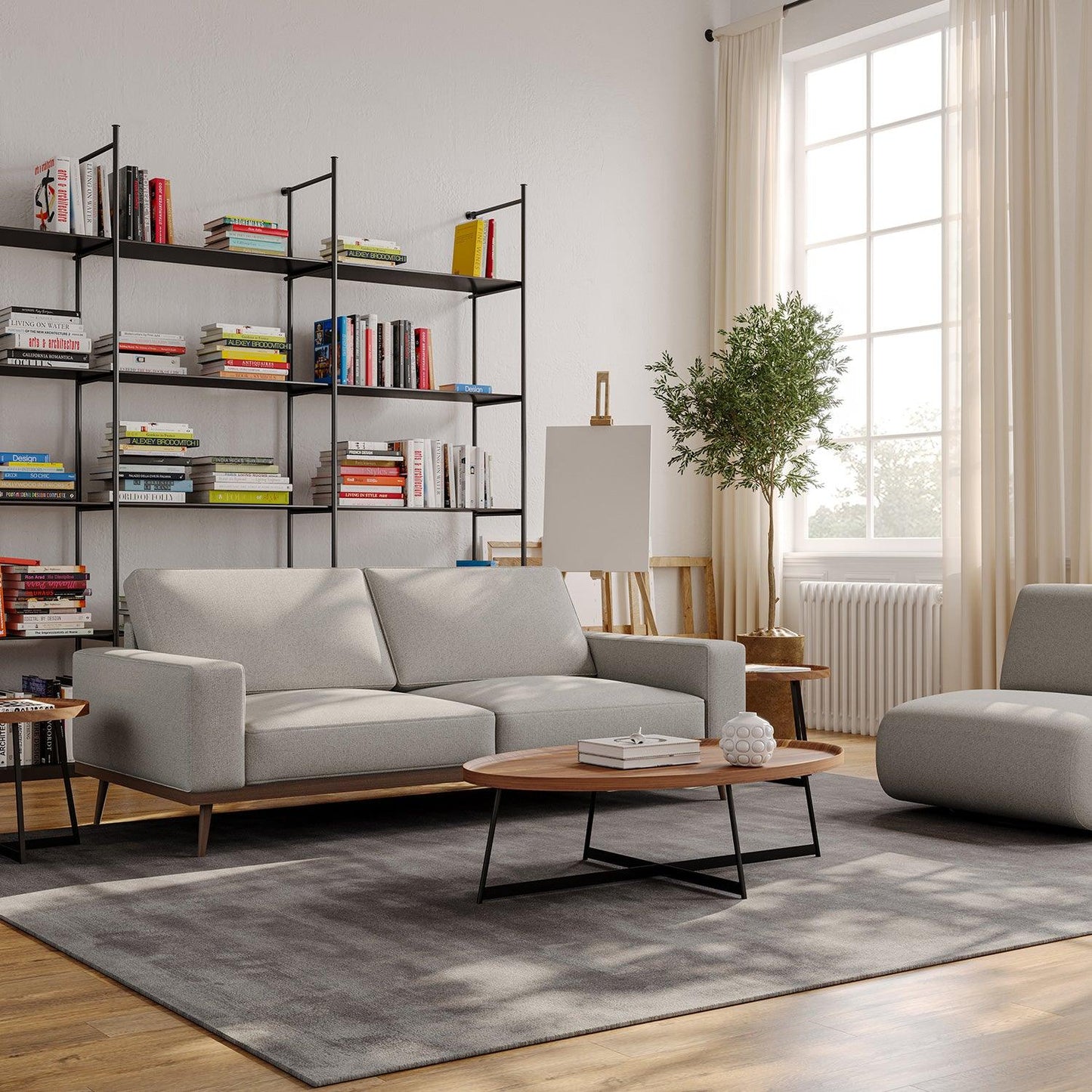 Canapé 3 places Aiden gris clair