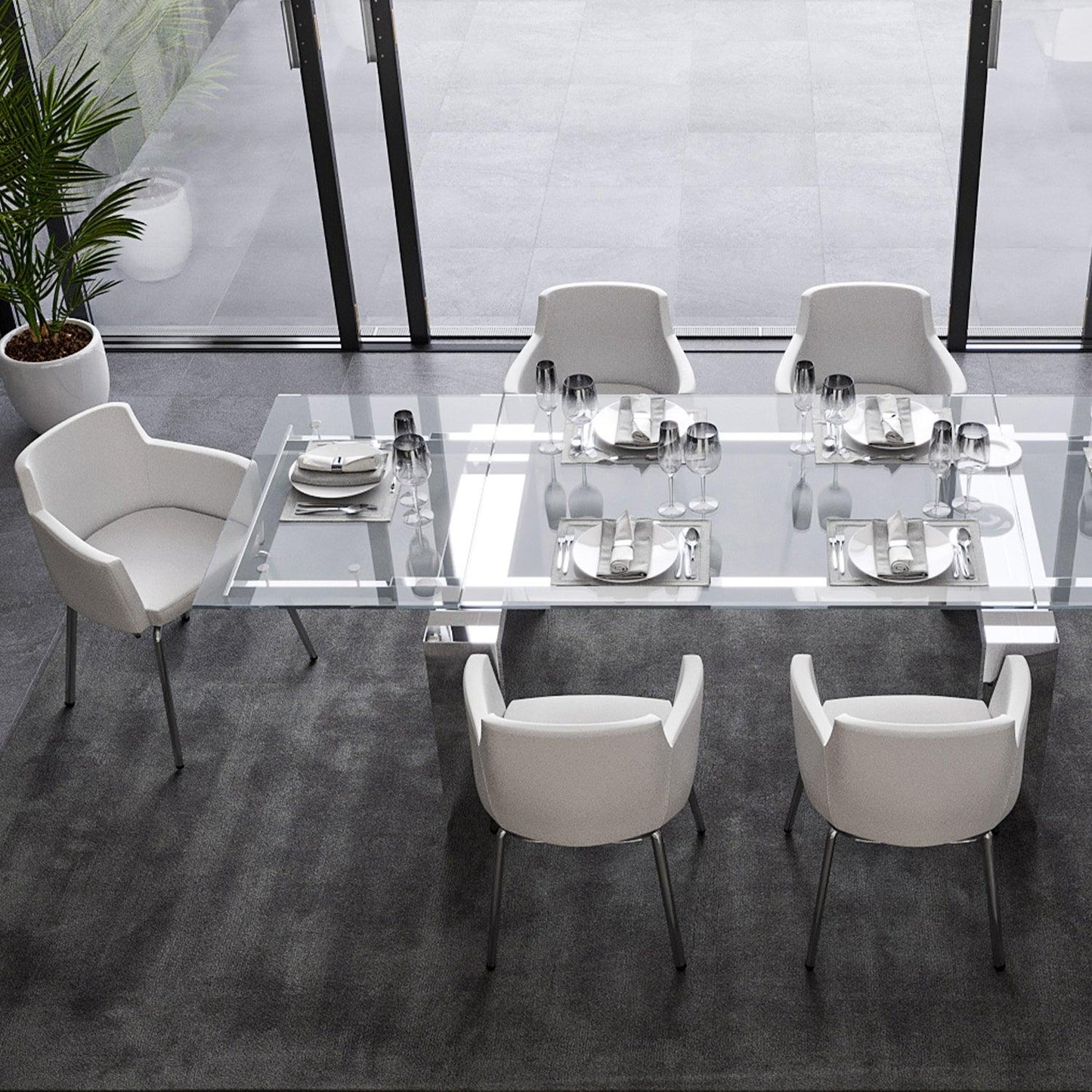 Chaise de salle à manger Aldo blanche