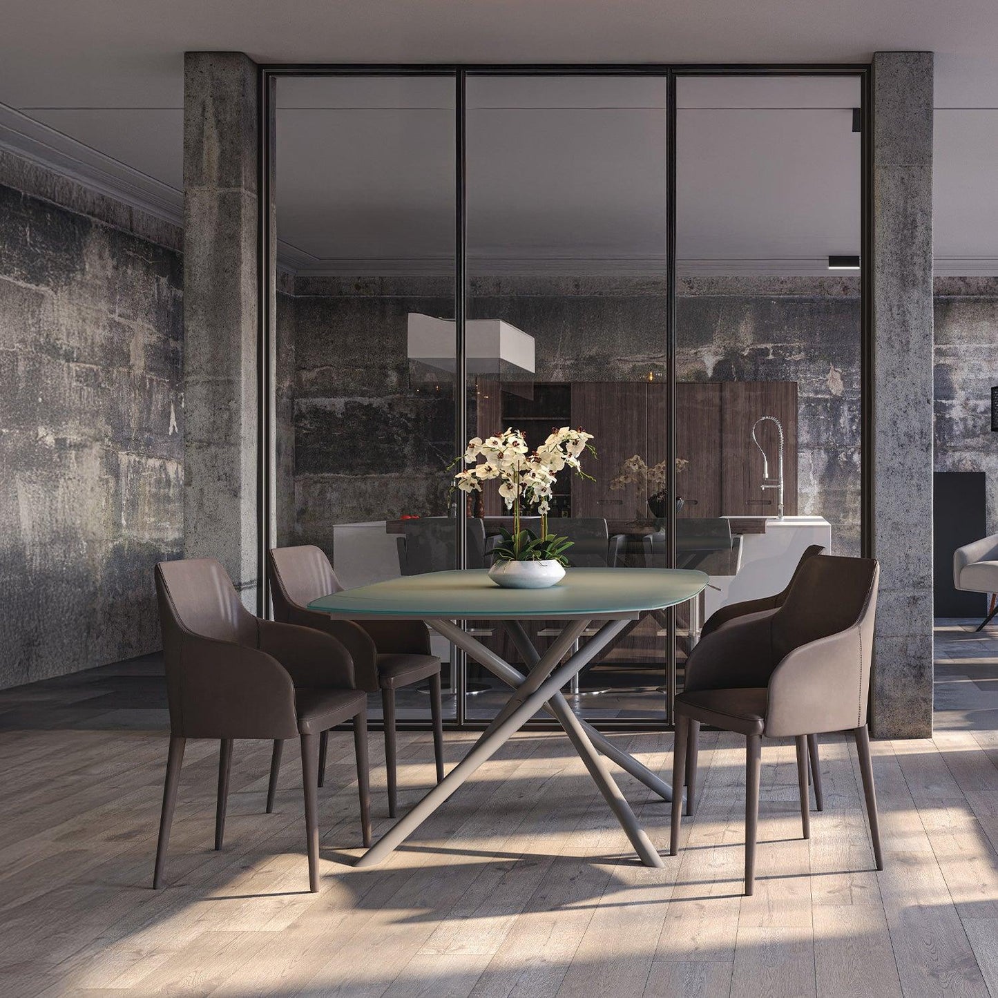 Table à manger extensible Astro grise