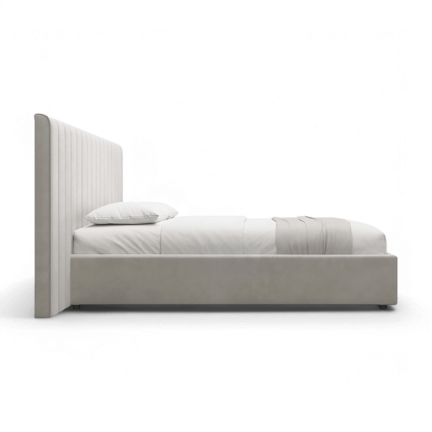 Lit King Size Rune en velours beige