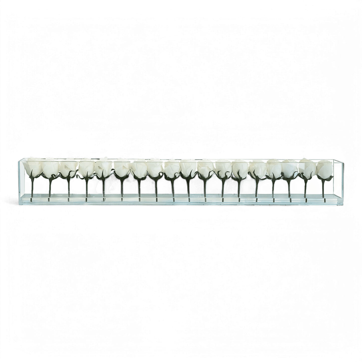 48 roses avec vase blanc