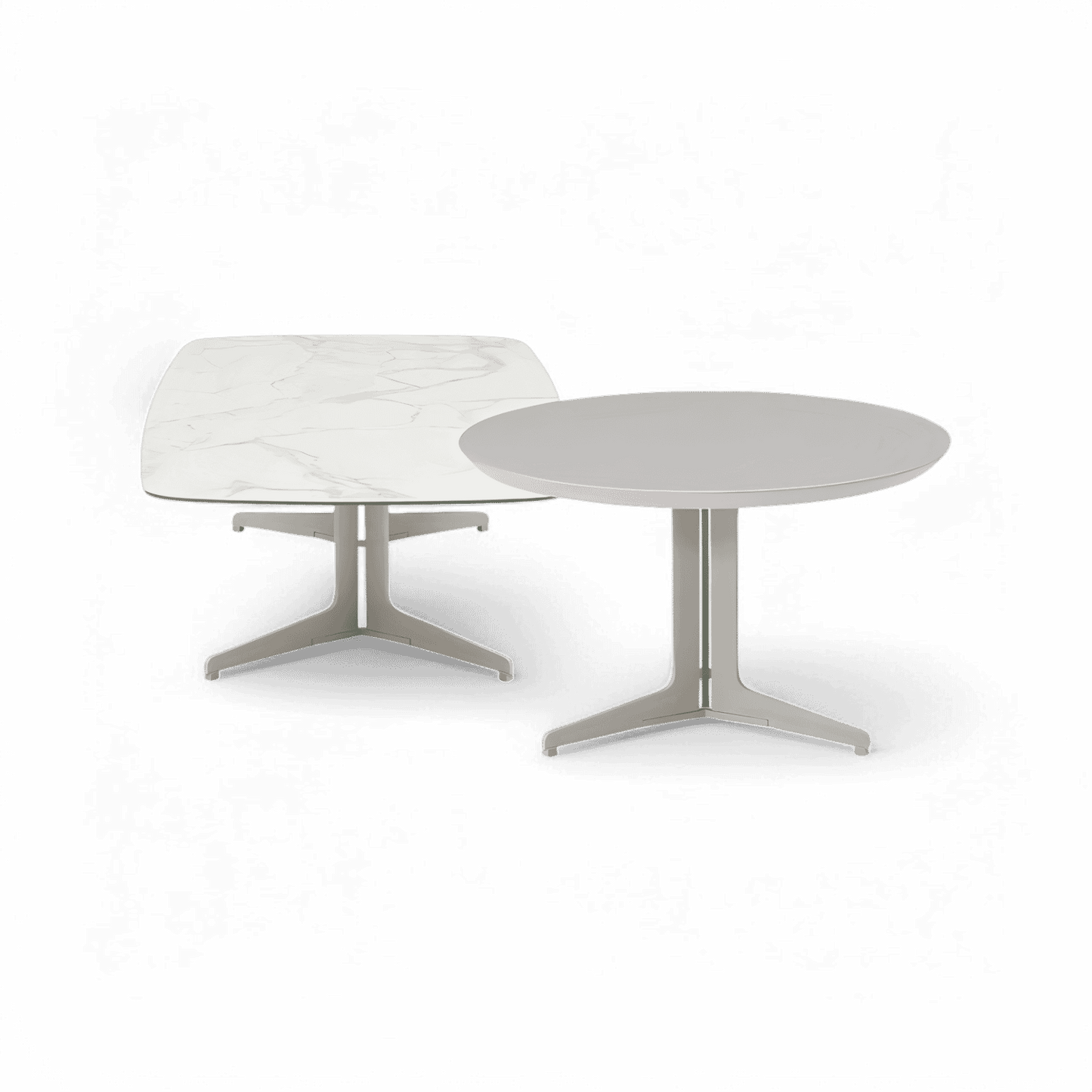 Ensemble de tables basses Orsino blanc et taupe