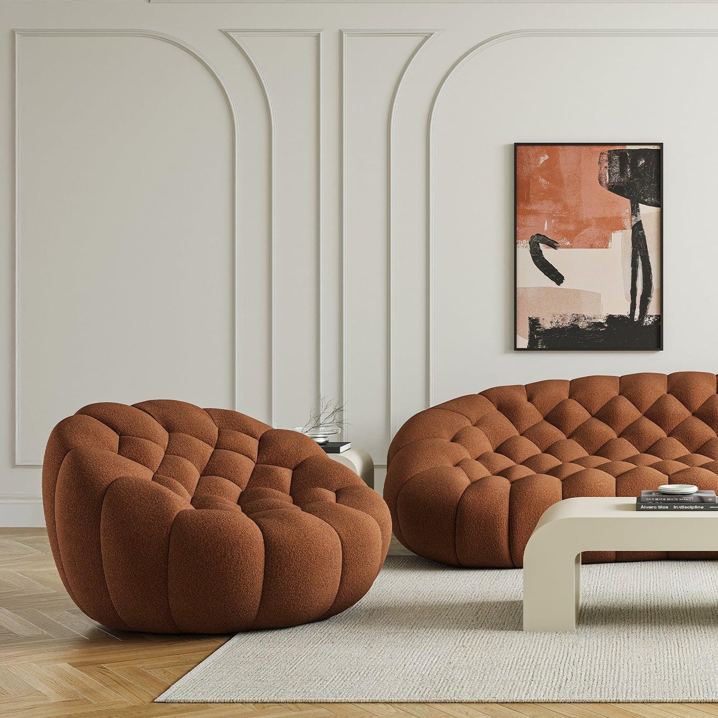 Fauteuil Warby en terre cuite