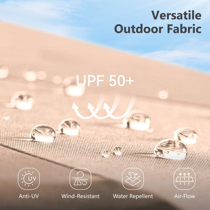 Parasol de terrasse inclinable à 3 niveaux de 10 pieds de MAISON ARTS, parasol d'extérieur à double ventilation avec lumières LED