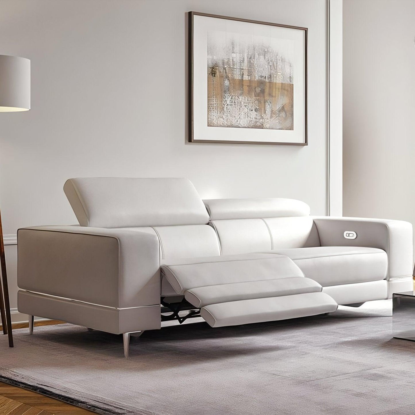 Canapé Bergamo Power Motion Blanc