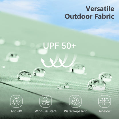 MAISON ARTS Parasol de marché extérieur rectangulaire à manivelle double face de 15 pieds Parasol de patio éclairé par LED solaire avec base incluse