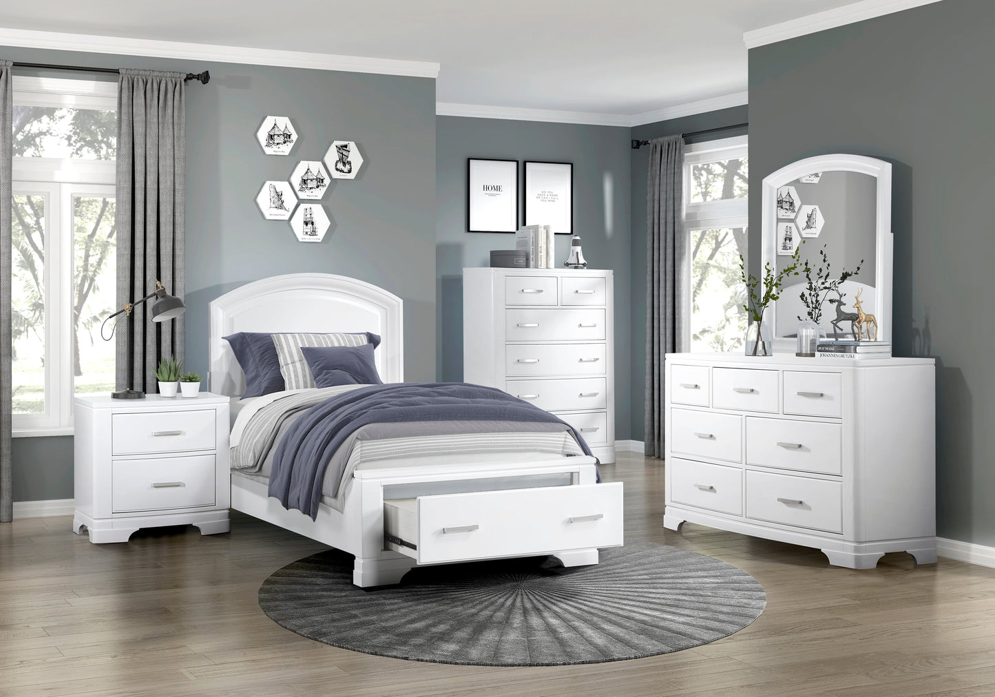 Collection de chambres à coucher Hudson White