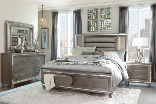 Collection de rangement pour chambre à coucher Tamsin gris argenté