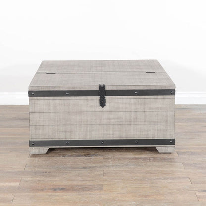 Table basse de rangement relevable gris alpin 