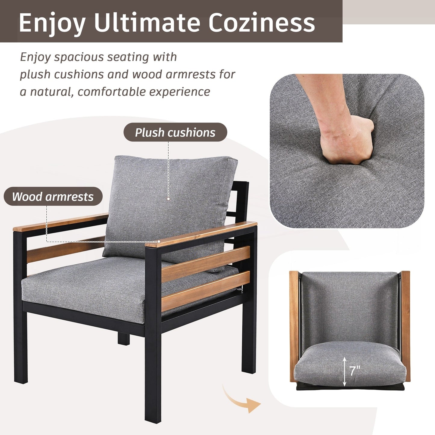 Ensemble de canapés d'extérieur 4 pièces