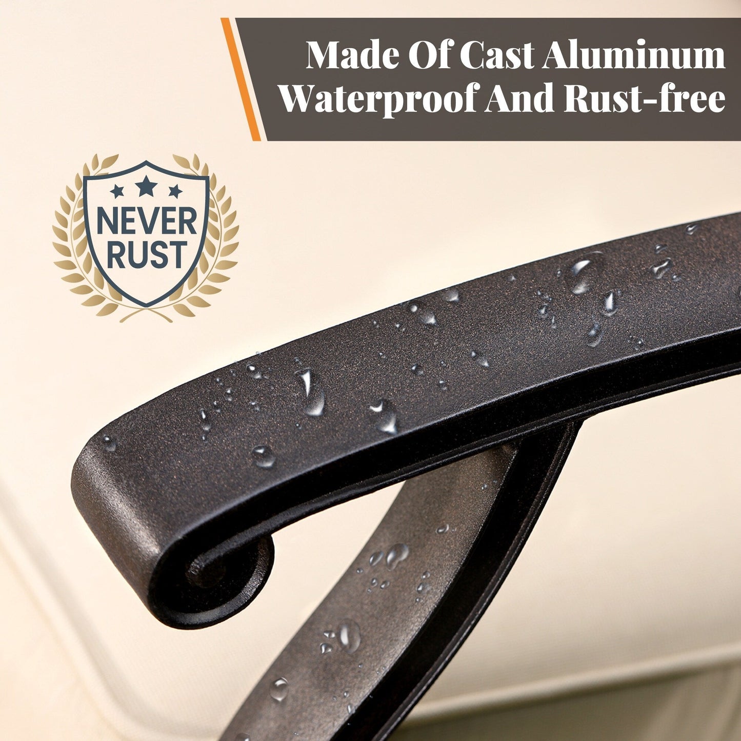 Ensemble de salle à manger de patio en aluminium moulé de 7 pièces de MAISON ARTS avec table rectangulaire extensible et 6 chaises en aluminium moulé