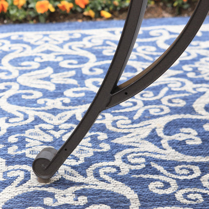 Ensemble de salle à manger/salle à manger de patio en aluminium moulé MAISON ARTS avec table à manger ronde et 6 chaises de patio en aluminium moulé