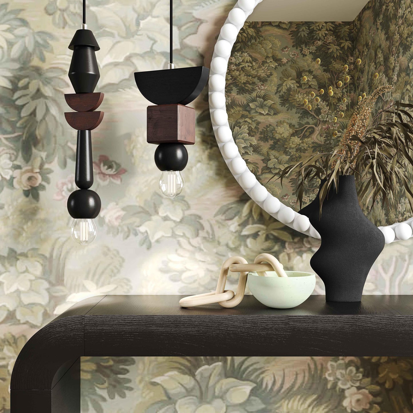 Vase courbé noir Karma