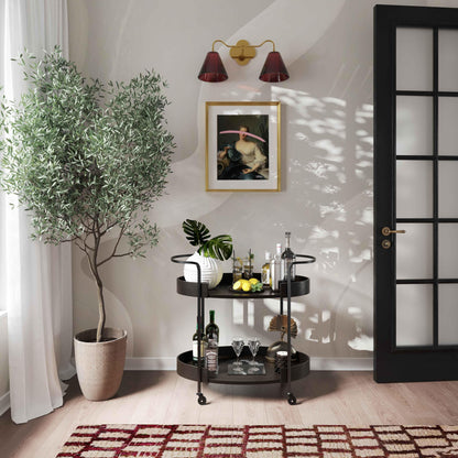 Chariot de bar noir en treillis