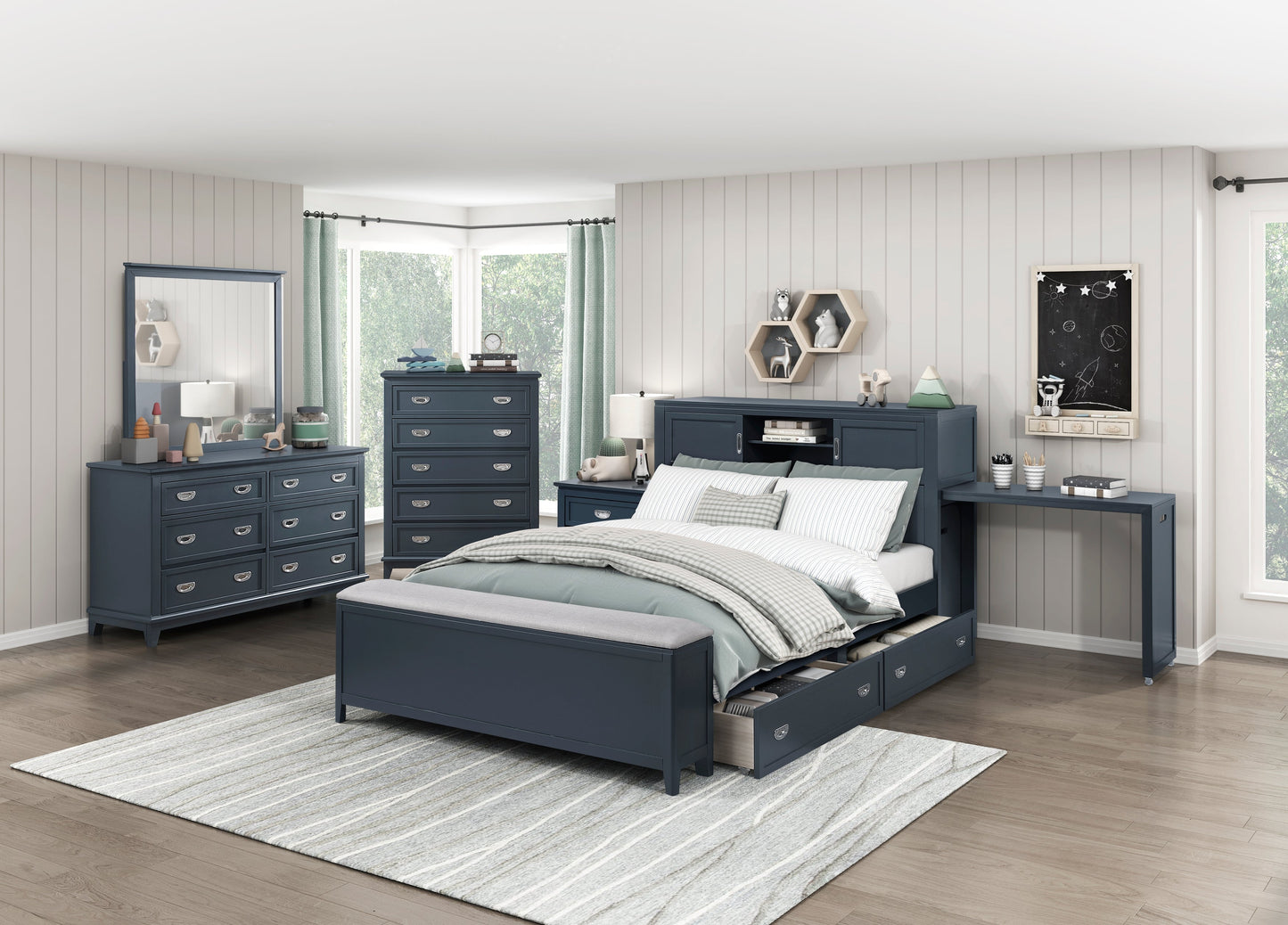 Collection de chambres à coucher Sloane Blue