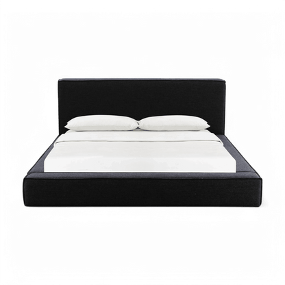 Lit king-size en tissu noir Nova