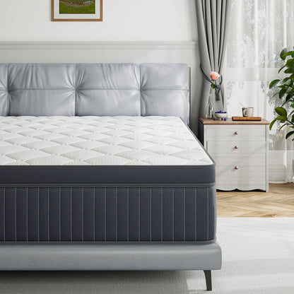 Matelas hybride SweDrea 12 po à plateau-coussin moyen en mousse viscoélastique et gel, certifié CertiPUR-US, SGS et OEKO-TEX.