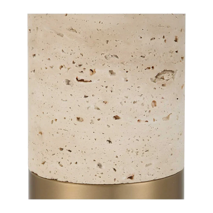 Lampe de table Bravertine Or et Travertin