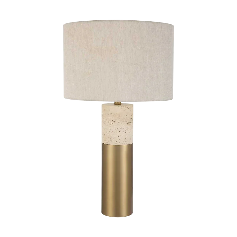 Lampe de table Bravertine Or et Travertin