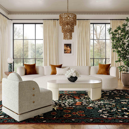 Table basse ovale Loom blanc cassé