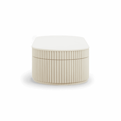 Table basse ovale Loom blanc cassé