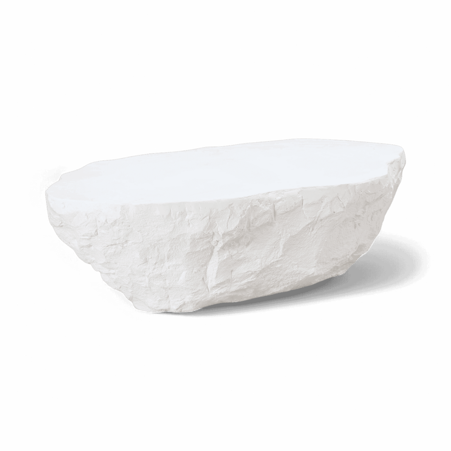 Table basse en microciment blanc luxuriant