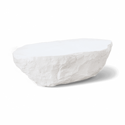 Table basse en microciment blanc luxuriant