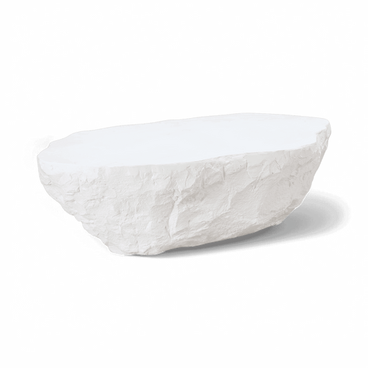 Table basse en microciment blanc luxuriant