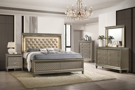 Collection de chambre à coucher Carly Metallic Gold