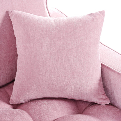 Canapé-lit en chenille, canapé-lit rembourré avec dossier capitonné et 2 coussins amovibles pour le salon