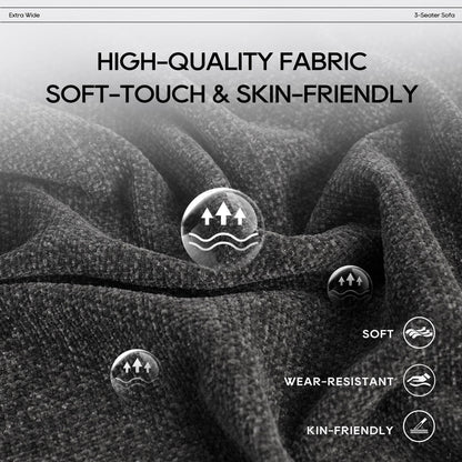 Canapé modulaire Cloud 144 avec pouf - Canapé de salon en tissu chenille moelleux