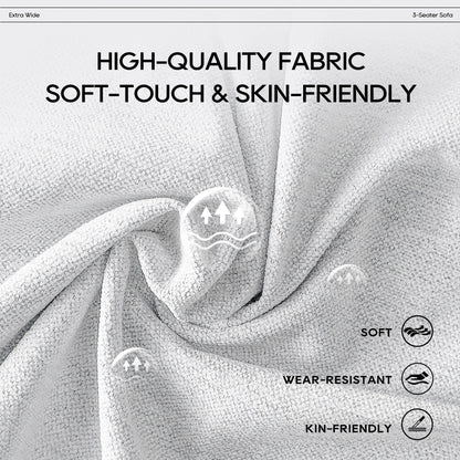 Canapé modulaire Cloud 144 avec pouf - Canapé de salon en tissu chenille moelleux