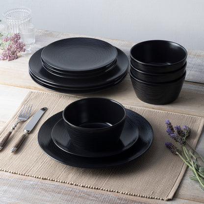 Service de table Noritake Colorscapes Swirl 12 pièces, coupe, service pour 4 personnes