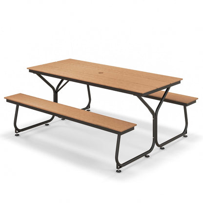 Ensemble table de pique-nique et banc Costway 6 pieds en PEHD robuste pour extérieur - Voir les détails