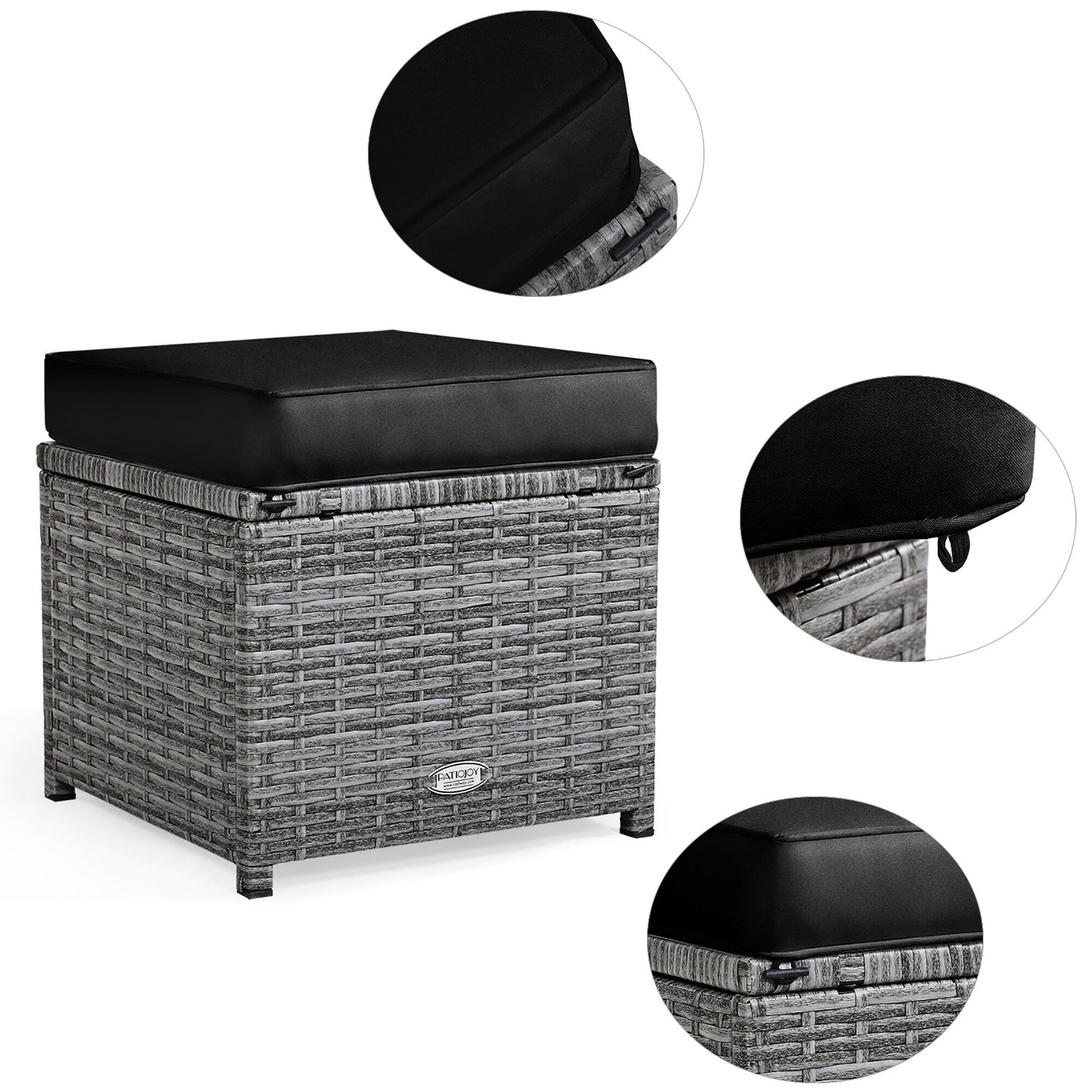 Ensemble de salle à manger en rotin Costway 7 pièces avec canapé sectionnel et pouf - Voir les détails