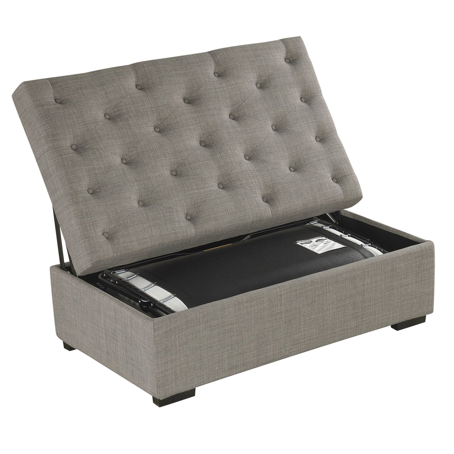 Canapé-lit pliant, ottoman de 49,6 pouces avec un canapé-lit pliant, canapé-lit ottoman convertible avec matelas à mémoire de forme et design capitonné