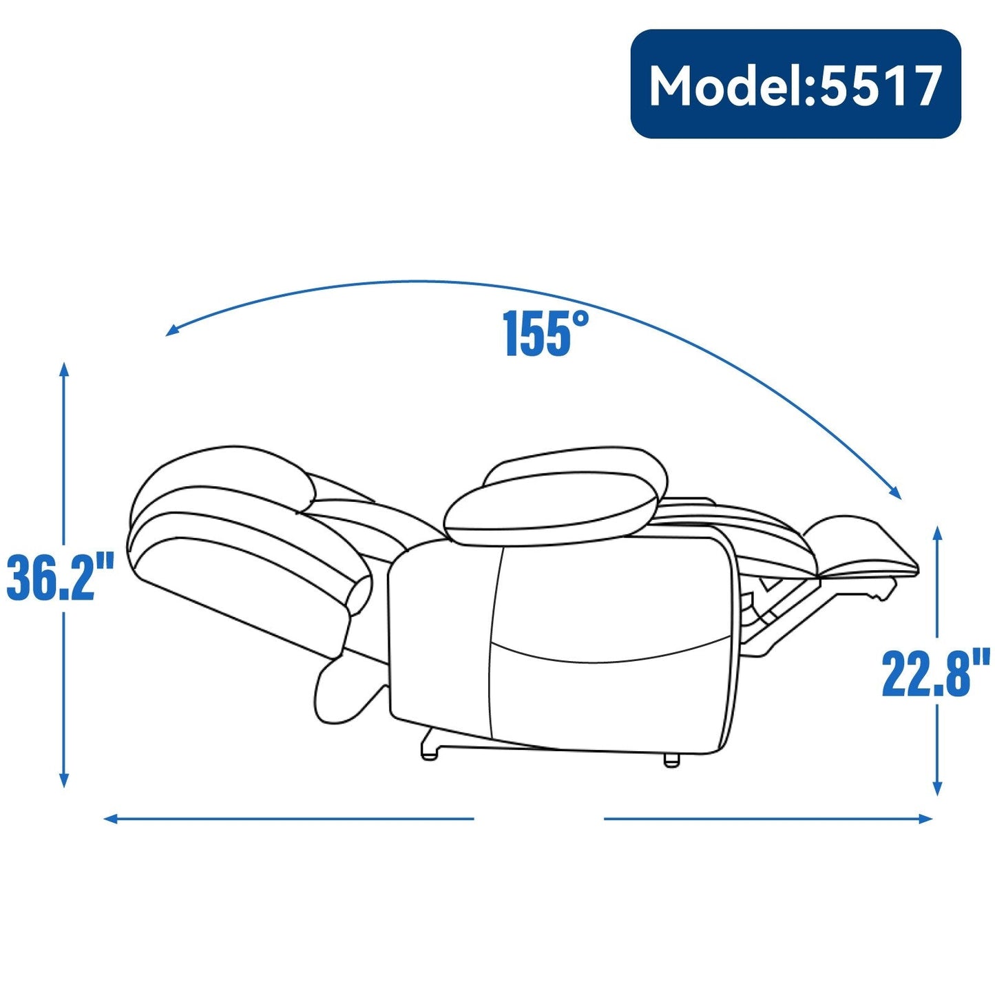 Fauteuil inclinable électrique en chenille grise avec massage, chauffage lombaire, ports USB et Type-C et porte-gobelets en acier inoxydable