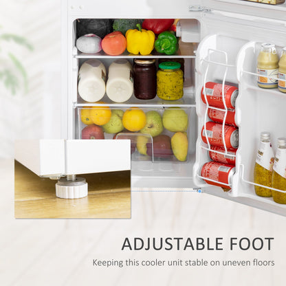 Mini-réfrigérateur HOMCOM à deux portes avec congélateur, réfrigérateur compact de 3,2 pi³ avec étagère réglable, thermostat réglable