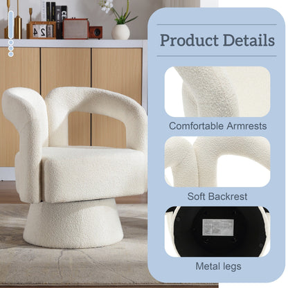 Fauteuils d'appoint pivotants à 360 degrés rembourrés Boucle de HOMEFUN