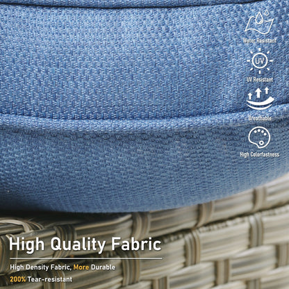 Ensemble de 2 chaises de patio d'extérieur en rotin et osier à dossier haut HOOOWOOO