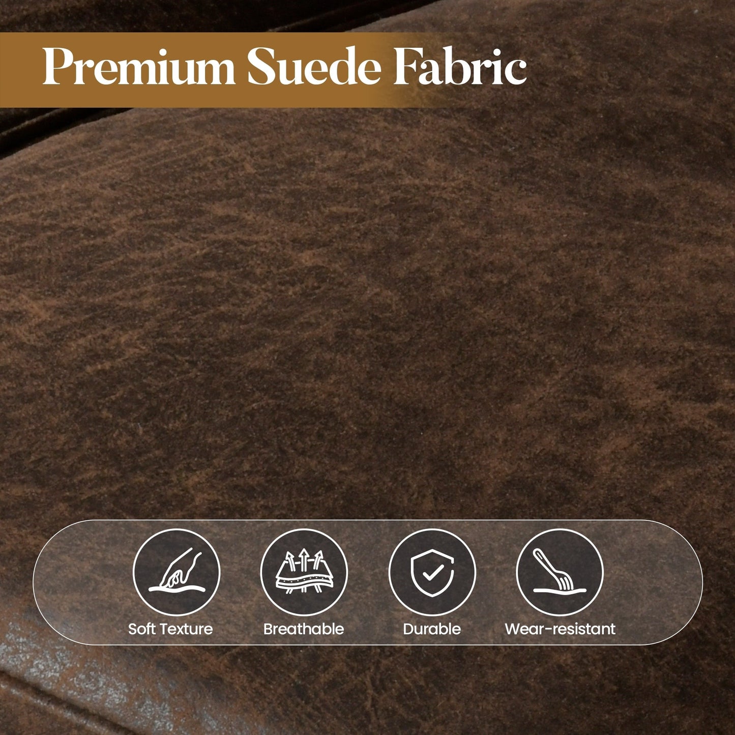 Canapé 3 places rembourré HOOOWOOO Mid-Century avec pieds en bois pour salon