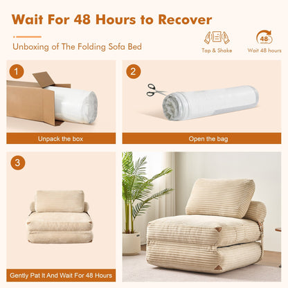 Canapé pliant moderne en velours côtelé HOOOWOOO