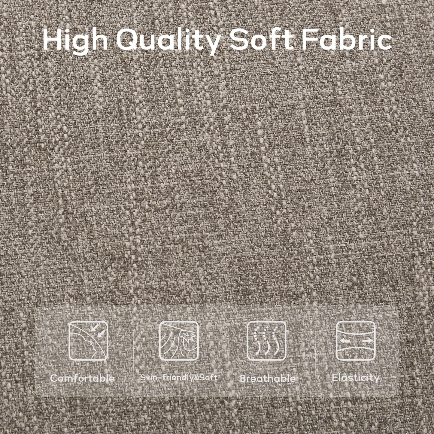 Banc d'entrée rembourré en tissu, banc de chambre pour bout de lit beige, bois massif 44 pouces