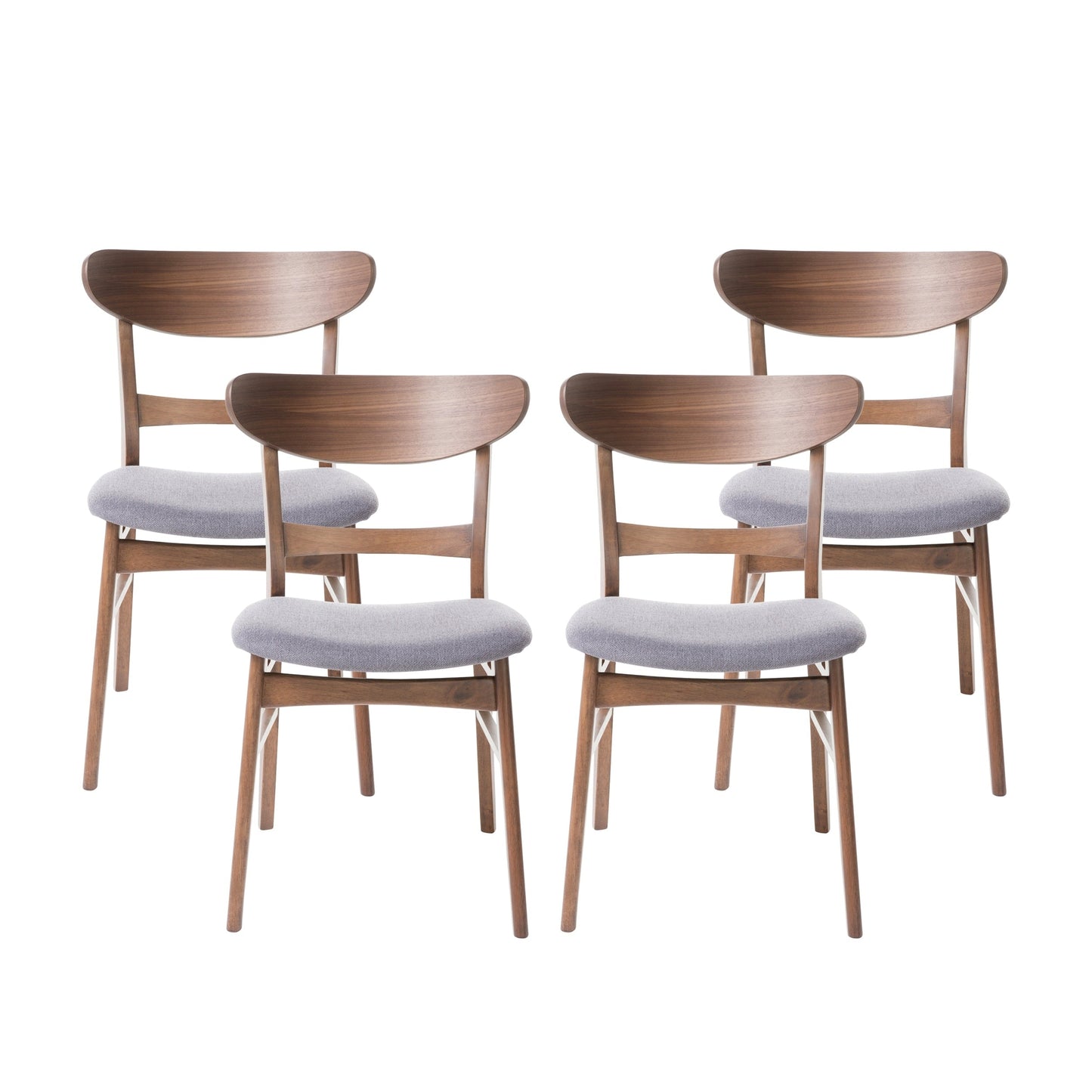 Chaises de salle à manger modernes Idalia du milieu du siècle (lot de 4) par Christopher Knight Home