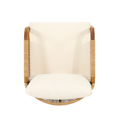 Ensemble de fauteuils club d'extérieur Jabe en bois d'acacia et osier par Christopher Knight Home